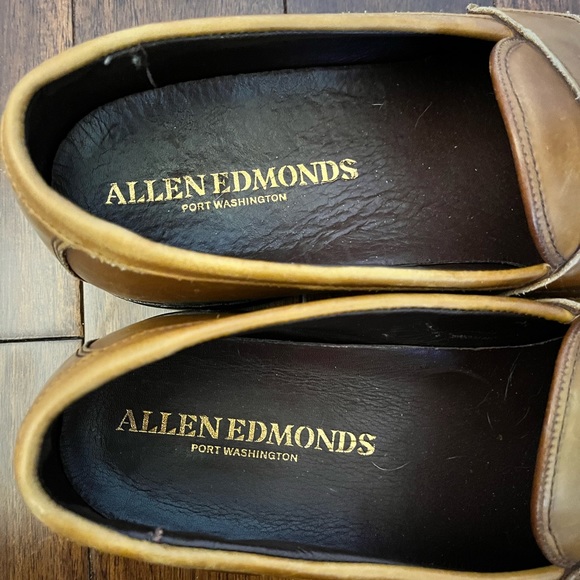 Men’s Allen Edmonds light brown penny loafers, size 11.5 - Picture 3 of 5